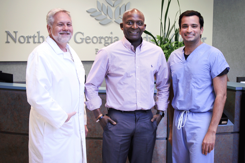 L-R: Jon Horn, MD, Chief of Radiology; Rasheed Amao, MD, Chief of Medical Staff at NGMC Barrow; Rishi Sareen, MD, Medical Director of Emergency Department at NGMC Barrow and Medical Director of Barrow County EMS