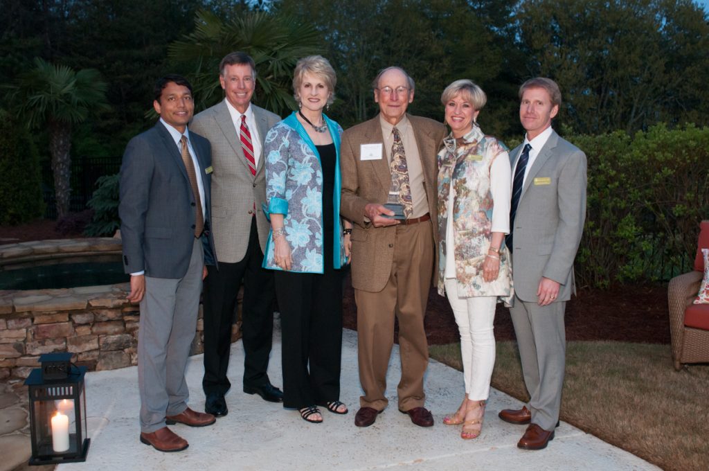 Downey Society co-chair Mohak Dave; The Medical Center Foundation Board Chairman, Jim Moore; NGHS CEO and President, Carol Burrell; (retired pediatrician/honoree) William T. Buddy Langston, MD; The Medical Center Foundation President and Chief Develo