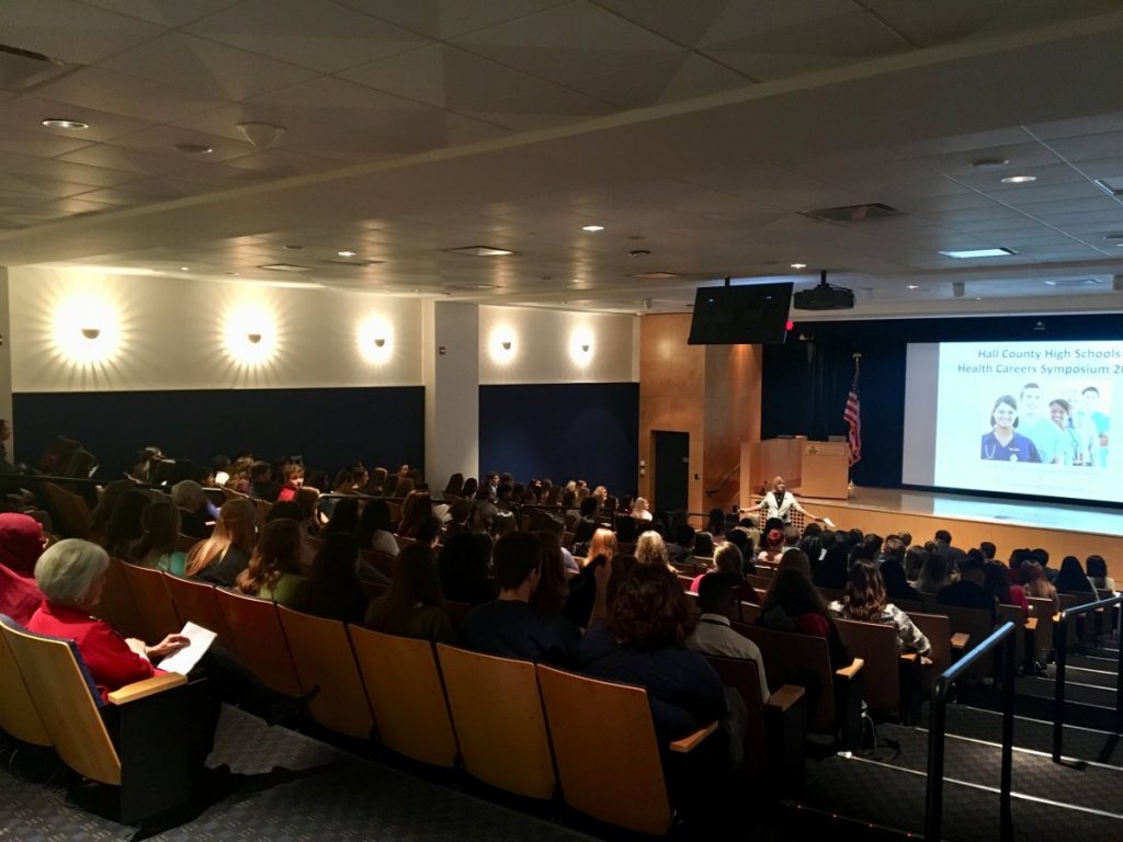 More than 140 students gathered for NGMC's first health careers symposium.