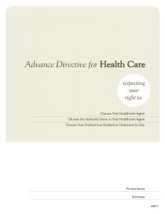 Advance Care Planning Document - Page 1