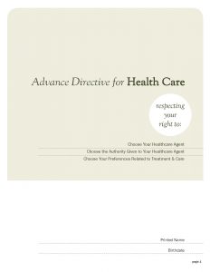 Advance Care Planning Document - Page 1