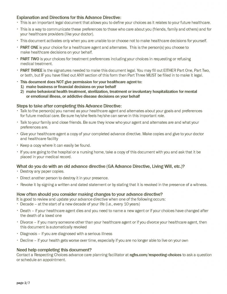 Advance Care Planning Document - Page 2