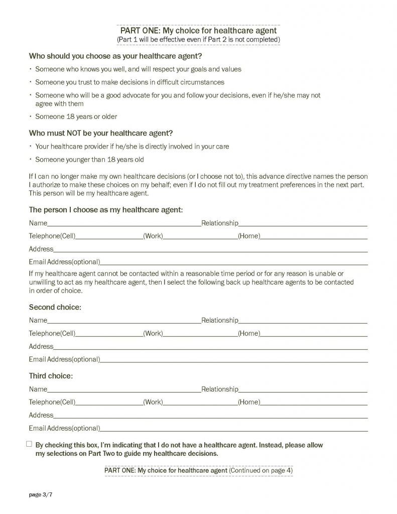 Advance Care Planning Document - Page 3