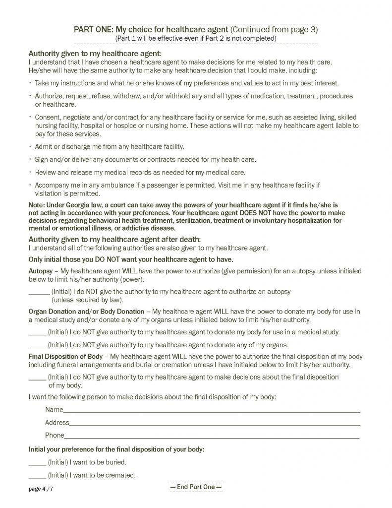 Advance Care Planning Document - Page 4