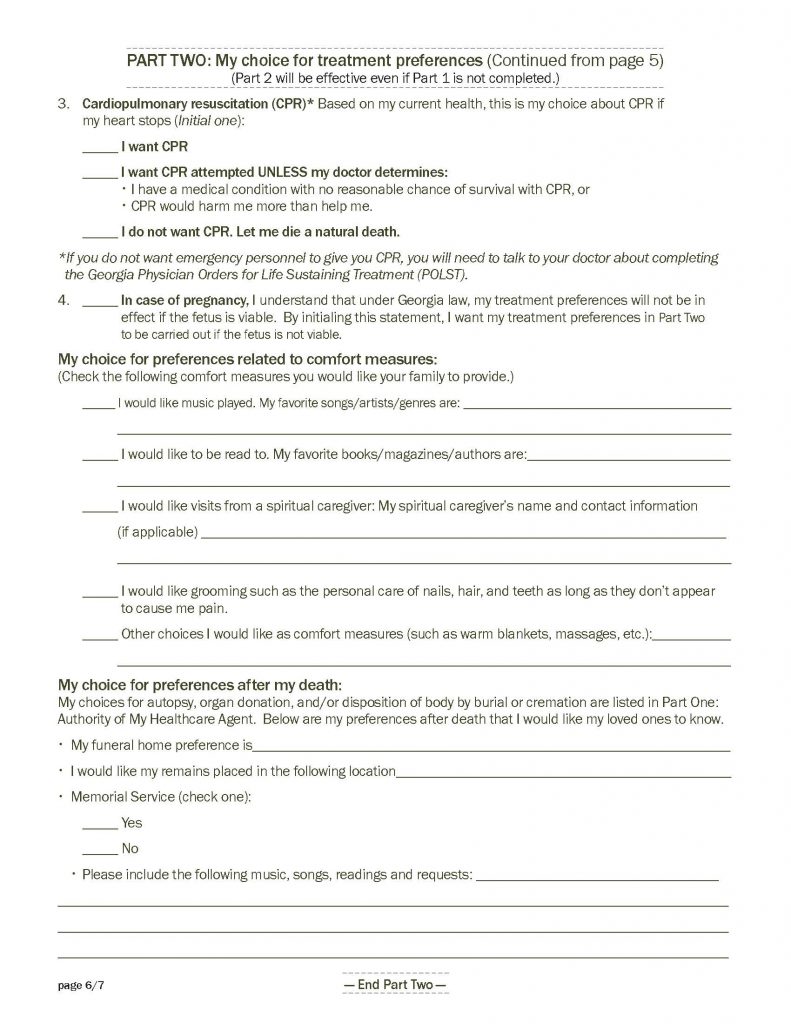 Advance Care Planning Document - Page 6