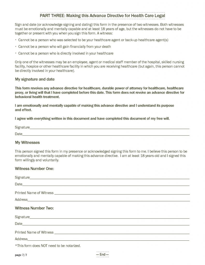 Advance Care Planning Document - Page 7