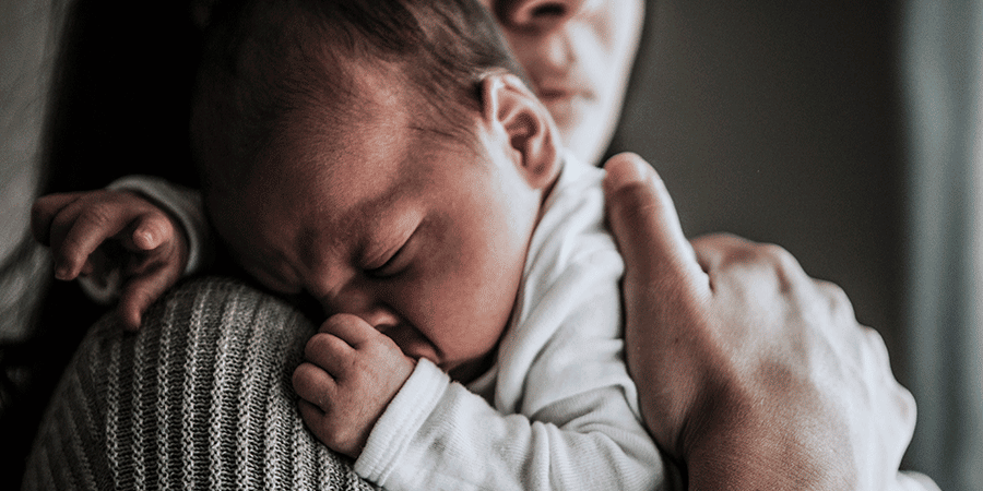 Mother holding a baby