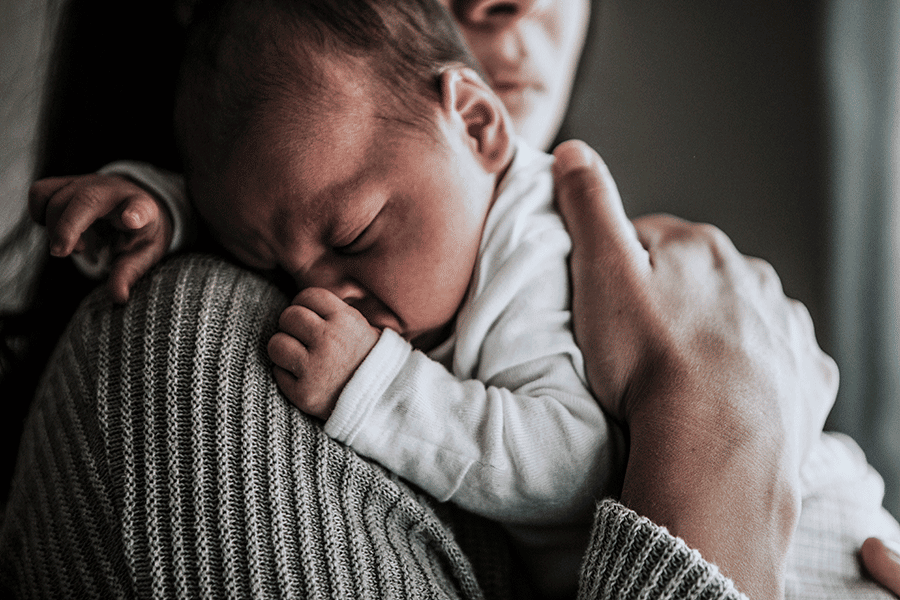 Mother holding a baby