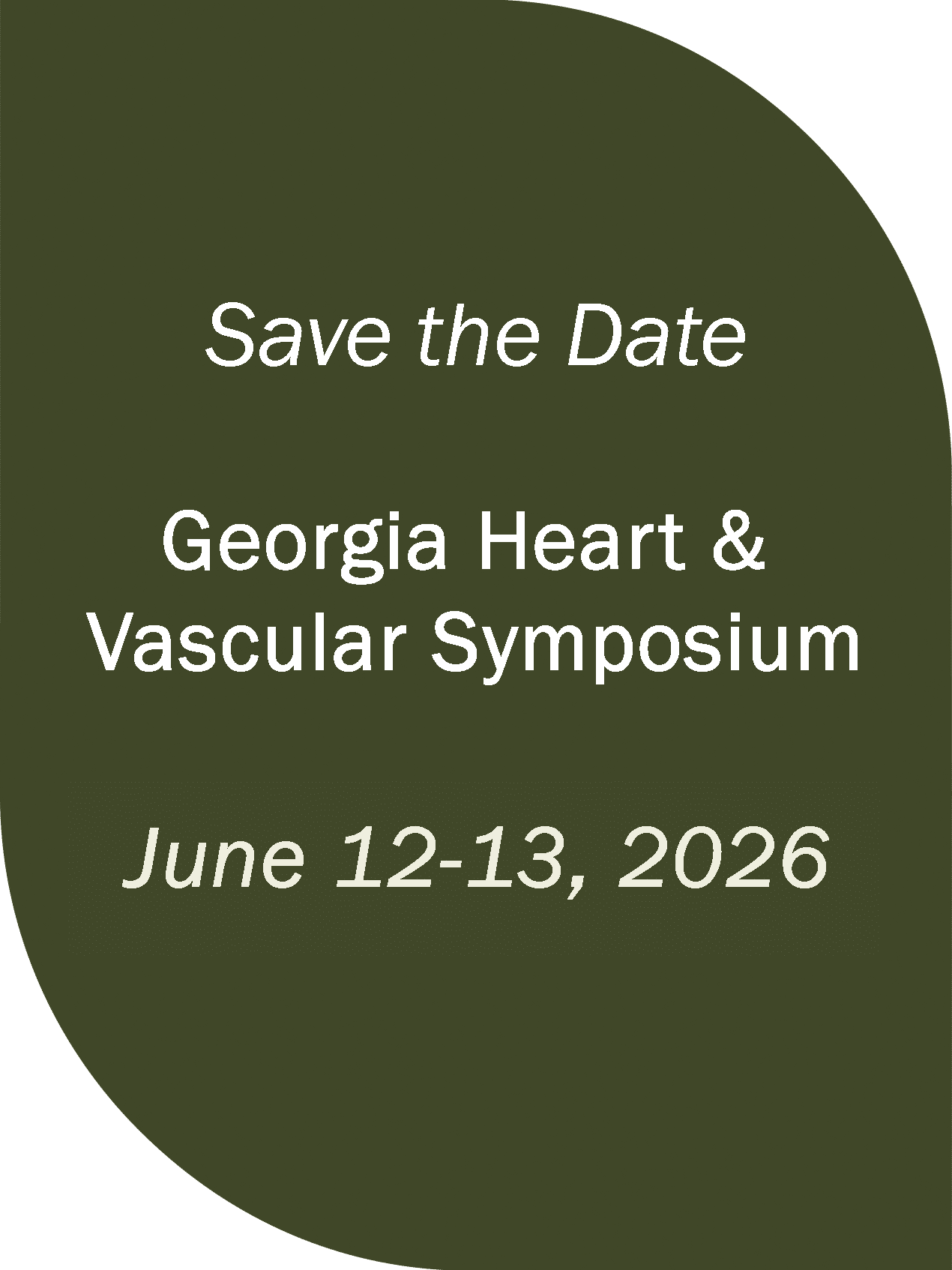 Button to Save the Date for the Georgia Heart and Vascular Symposium in June of 2026.