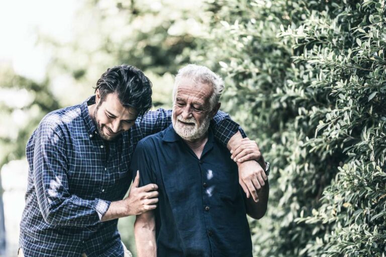 man and father walking